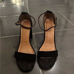 Lulu's Classic Black Ankle Strap Heels